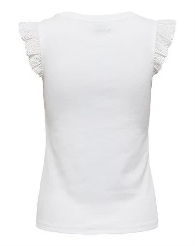 JDY - JDYSofia Frill Top - Cloud Dancer